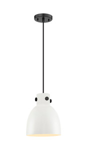 Newton Bell - 1 Light - 8 inch - Matte Black - Cord hung - Pendant (410-1PS-BK-M412-8W)