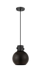Newton Sphere - 1 Light - 8 inch - Matte Black - Cord hung - Pendant (410-1PS-BK-M410-8BK)