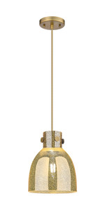 Newton Bell - 1 Light - 8 inch - Brushed Brass - Cord hung - Pendant (410-1PS-BB-G412-8ME)