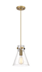 Newton Cone - 1 Light - 8 inch - Brushed Brass - Cord hung - Pendant (410-1PS-BB-G411-8SDY)