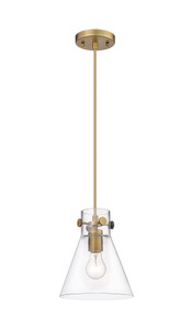 Newton Cone - 1 Light - 8 inch - Brushed Brass - Cord hung - Pendant (410-1PS-BB-G411-8CL)