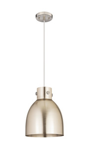 Newton Bell - 1 Light - 10 inch - Satin Nickel - Cord hung - Pendant (410-1PM-SN-M412-10SN)