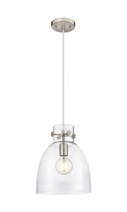 Newton Bell - 1 Light - 10 inch - Satin Nickel - Cord hung - Pendant (410-1PM-SN-G412-10CL)