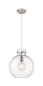 Newton Sphere - 1 Light - 12 inch - Satin Nickel - Cord hung - Pendant (410-1PM-SN-G410-12CL)