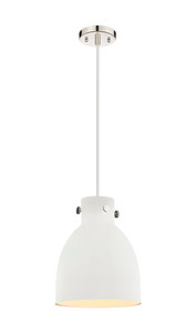 Newton Bell - 1 Light - 10 inch - Polished Nickel - Cord hung - Pendant (410-1PM-PN-M412-10W)