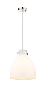 Newton Bell - 1 Light - 12 inch - Polished Nickel - Cord hung - Pendant (410-1PM-PN-G412-12WH)