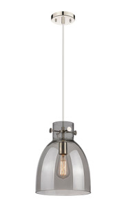 Newton Bell - 1 Light - 10 inch - Polished Nickel - Cord hung - Pendant (410-1PM-PN-G412-10SM)