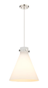Newton Cone - 1 Light - 14 inch - Polished Nickel - Cord hung - Pendant (410-1PM-PN-G411-14WH)