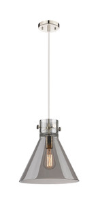 Newton Cone - 1 Light - 12 inch - Polished Nickel - Cord hung - Pendant (410-1PM-PN-G411-12SM)
