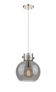 Newton Sphere - 1 Light - 10 inch - Polished Nickel - Cord hung - Mini Pendant (410-1PM-PN-G410-10SM)