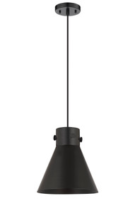 Newton Cone - 1 Light - 10 inch - Matte Black - Cord hung - Pendant (410-1PM-BK-M411-10BK)