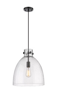 Newton Bell - 1 Light - 14 inch - Matte Black - Cord hung - Pendant (410-1PM-BK-G412-14SDY)