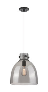 Newton Bell - 1 Light - 12 inch - Matte Black - Cord hung - Pendant (410-1PM-BK-G412-12SM)