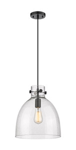 Newton Bell - 1 Light - 12 inch - Matte Black - Cord hung - Pendant (410-1PM-BK-G412-12SDY)