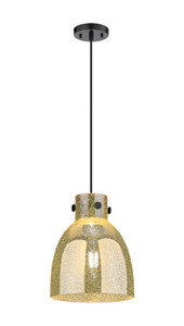 Newton Bell - 1 Light - 10 inch - Matte Black - Cord hung - Pendant (410-1PM-BK-G412-10ME)