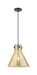 Newton Cone - 1 Light - 12 inch - Matte Black - Cord hung - Pendant (410-1PM-BK-G411-12ME)
