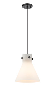 Newton Cone - 1 Light - 10 inch - Matte Black - Cord hung - Pendant (410-1PM-BK-G411-10WH)