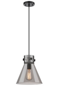 Newton Cone - 1 Light - 10 inch - Matte Black - Cord hung - Pendant (410-1PM-BK-G411-10SM)