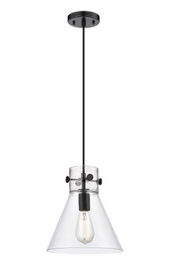 Newton Cone - 1 Light - 10 inch - Matte Black - Cord hung - Pendant (410-1PM-BK-G411-10CL)