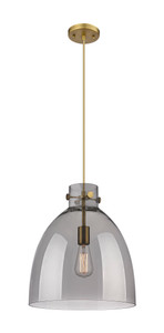 Newton Bell - 1 Light - 14 inch - Brushed Brass - Cord hung - Pendant (410-1PM-BB-G412-14SM)