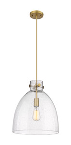 Newton Bell - 1 Light - 14 inch - Brushed Brass - Cord hung - Pendant (410-1PM-BB-G412-14SDY)