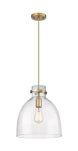 Newton Bell - 1 Light - 12 inch - Brushed Brass - Cord hung - Pendant (410-1PM-BB-G412-12SDY)