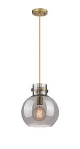 Newton Sphere - 1 Light - 10 inch - Brushed Brass - Cord hung - Mini Pendant (410-1PM-BB-G410-10SM)