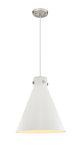Newton Cone - 1 Light - 14 inch - Satin Nickel - Cord hung - Pendant (410-1PL-SN-M411-14W)