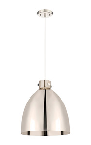 Newton Bell - 1 Light - 16 inch - Polished Nickel - Cord hung - Pendant (410-1PL-PN-M412-16PN)