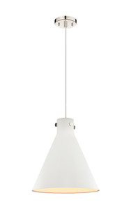 Newton Cone - 1 Light - 16 inch - Polished Nickel - Cord hung - Pendant (410-1PL-PN-M411-16W)