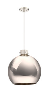 Newton Sphere - 1 Light - 18 inch - Polished Nickel - Cord hung - Pendant (410-1PL-PN-M410-18PN) Newton Sphere - 1 Light - 18 inch - Polished Nickel - Cord hung - Pendant (410-1PL-PN-M410-18PN)