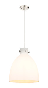 Newton Bell - 1 Light - 14 inch - Polished Nickel - Cord hung - Pendant (410-1PL-PN-G412-14WH)