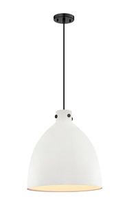 Newton Bell - 1 Light - 18 inch - Matte Black - Cord hung - Pendant (410-1PL-BK-M412-18W)