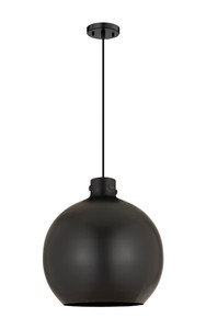 Newton Sphere - 1 Light - 18 inch - Matte Black - Cord hung - Pendant (410-1PL-BK-M410-18BK)