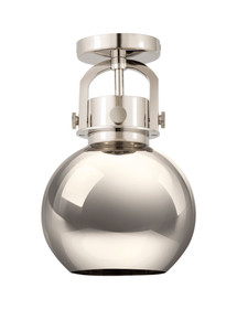 Newton Sphere - 1 Light - 8 inch - Polished Nickel - Flush Mount (410-1F-PN-M410-8PN)