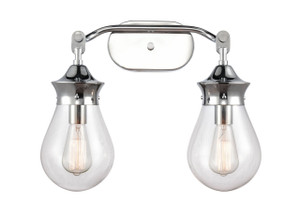 Genesis - 2 Light - 18 inch - Polished Chrome - Bath Vanity Light (414-2W-PC-6CL-LED)