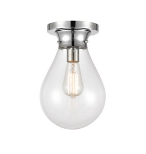 Genesis - 1 Light - 8 inch - Polished Chrome - Flush Mount (414-1F-PC-8CL)