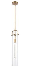 Pilaster - 1 Light - 4 inch Glass - Brushed Brass - Cord hung - Mini Pendant (413-1S-BB-4CL-LED)
