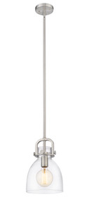 Newton Bell - 1 Light - 8 inch - Brushed Satin Nickel - Cord hung - Mini Pendant (412-1S-SN-8CL-LED)