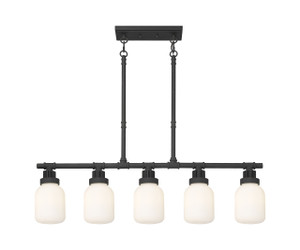 Somers - 5 Light - 43 inch - Textured Black - Linear Pendant (472-5I-TBK-G472-6WH)