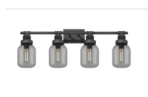 Somers - 4 Light - 33 inch - Weathered Zinc - Bath Vanity Light (472-4W-WZ-G472-6SM)