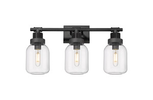 Somers - 3 Light - 24 inch - Weathered Zinc - Bath Vanity Light (472-3W-WZ-G472-6CL)