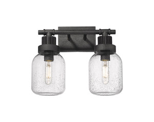 Somers - 2 Light - 15 inch - Weathered Zinc - Bath Vanity Light (472-2W-WZ-G472-6SDY)