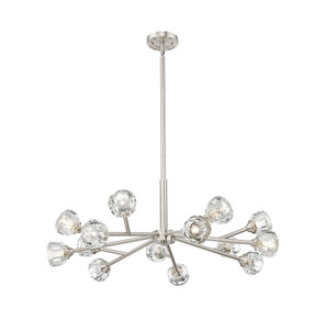 Aurora - 14 Light - 28 inch - Satin Nickel - Chandelier (465-14CR-SN-G465-CL)