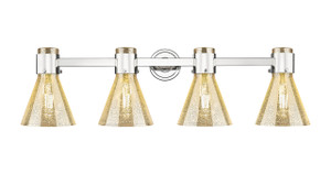 Lawton Cone - 4 Light - 27 inch - Polished Nickel - Bath Vanity Light (464-4W-PN-G464C-7ME)