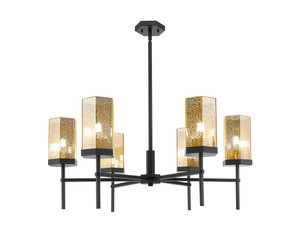 Blakeley - 6 Light - 32 inch - Matte Black - Chandelier (463-6CR-BK-G463-8ME)
