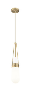 Milan - 1 Light - 4 inch - Brushed Brass - Pendant (452-1P-BB-G452-4GWH)