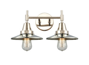 Railroad - 2 Light - 17 inch - Polished Nickel - Bath Vanity Light (447-2W-PN-M1-PN-LED)