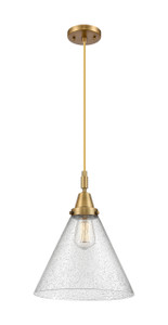Cone - 1 Light - 12 inch - Brushed Brass - Mini Pendant (447-1P-BB-G44-L)