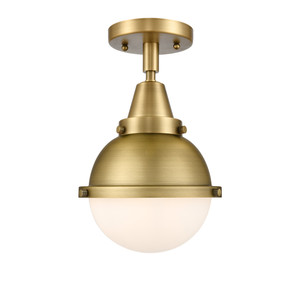 Hampden - 1 Light - 7 inch - Brushed Brass - Flush Mount (447-1C-BB-HFS-61-BB)